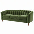 Sofa trzyosobowa 210 x 90 x 85 cm z zieloną aksamitną tapicerką - styl glamour